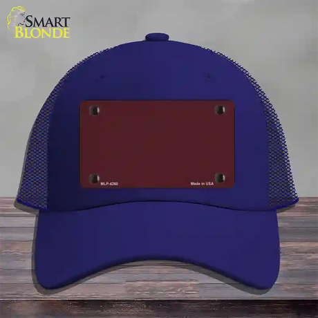 Burgundy Novelty License Plate Hat Mesh / Royal Blue