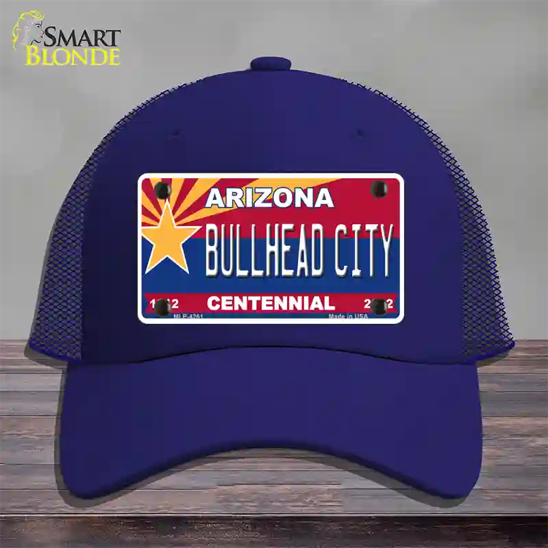 Arizona Centennial Bullhead City Novelty License Plate Hat Mesh / Royal Blue