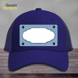 Light Blue White Quatrefoil Center Scallop Novelty License Plate Hat Mesh / Royal Blue