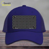 Black White Quatrefoil Novelty License Plate Hat Mesh / Royal Blue
