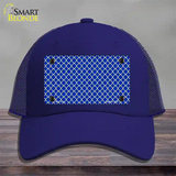 Blue White Quatrefoil Novelty License Plate Hat Mesh / Royal Blue
