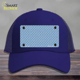 Light Blue White Quatrefoil Novelty License Plate Hat Mesh / Royal Blue
