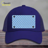 Light Blue Polka Dot Novelty License Plate Hat Mesh / Royal Blue