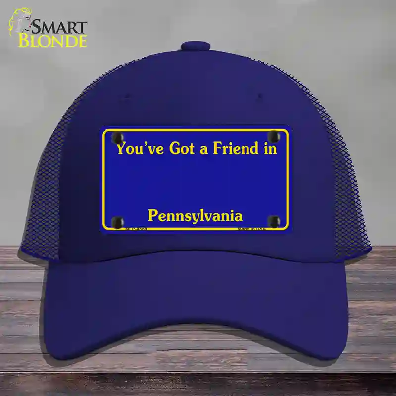 Pennsylvania Blue State Blank Novelty License Plate Hat Mesh / Royal Blue
