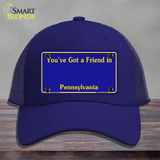 Pennsylvania Blue State Blank Novelty License Plate Hat Mesh / Royal Blue