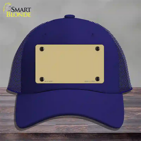 Gold Solid Novelty License Plate Hat Mesh / Royal Blue