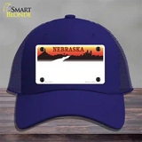 Nebraska Amber State Blank Novelty License Plate Hat Mesh / Royal Blue