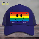 Smiley Face Novelty License Plate Hat Mesh Royal Blue