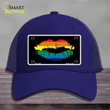 Lips Novelty License Plate Hat Mesh Royal Blue