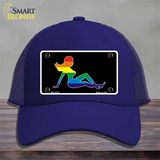 Mud Flap Girl Novelty License Plate Hat Mesh Royal Blue