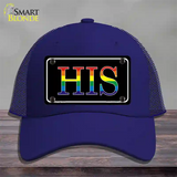 His Rainbow Novelty License Plate Hat Mesh Royal Blue