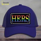 Hers Rainbow Novelty License Plate Hat Mesh Royal Blue