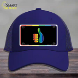 Thumbs Up Novelty License Plate Hat Mesh Royal Blue
