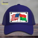 United States Burkina Faso Crossed Flags Novelty License Plate Hat Sign Mesh / Royal Blue