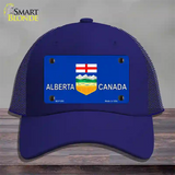 Alberta Canada Novelty License Plate Hat Mesh / Royal Blue