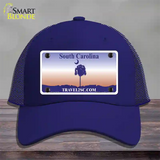 South Carolina Blank Novelty License Plate Hat Mesh / Royal Blue