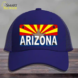 Arizona Flag White Arizona Novelty License Plate Hat Sign Mesh / Royal Blue