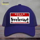 Irrelevant Novelty License Plate Hat Mesh / Royal Blue