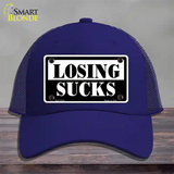 Losing Sucks Novelty License Plate Hat Mesh / Royal Blue