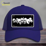 Skulls Novelty License Plate Hat Mesh / Royal Blue