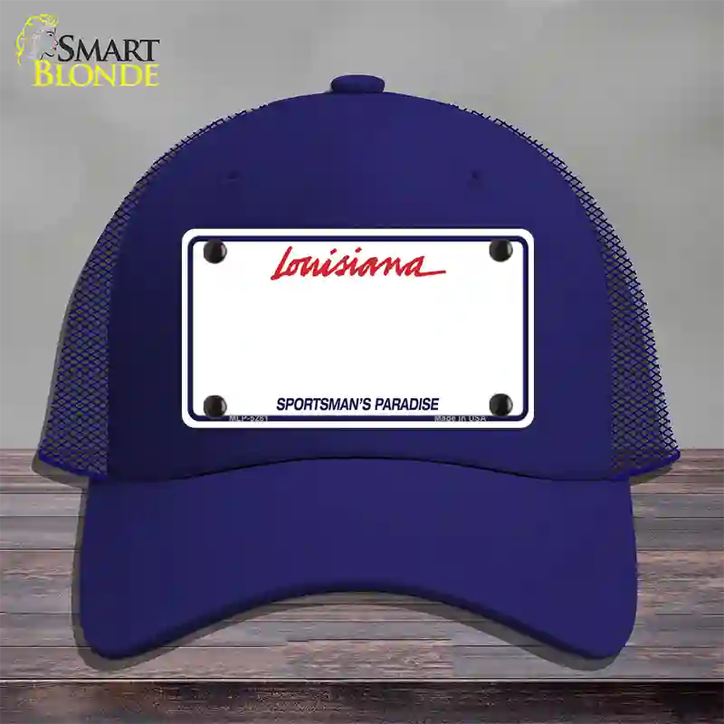 Louisiana Sportsman Blank Plate Novelty License Plate Hat Mesh / Royal Blue