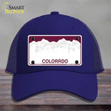 Colorado State Blank Novelty License Plate Hat Mesh / Royal Blue