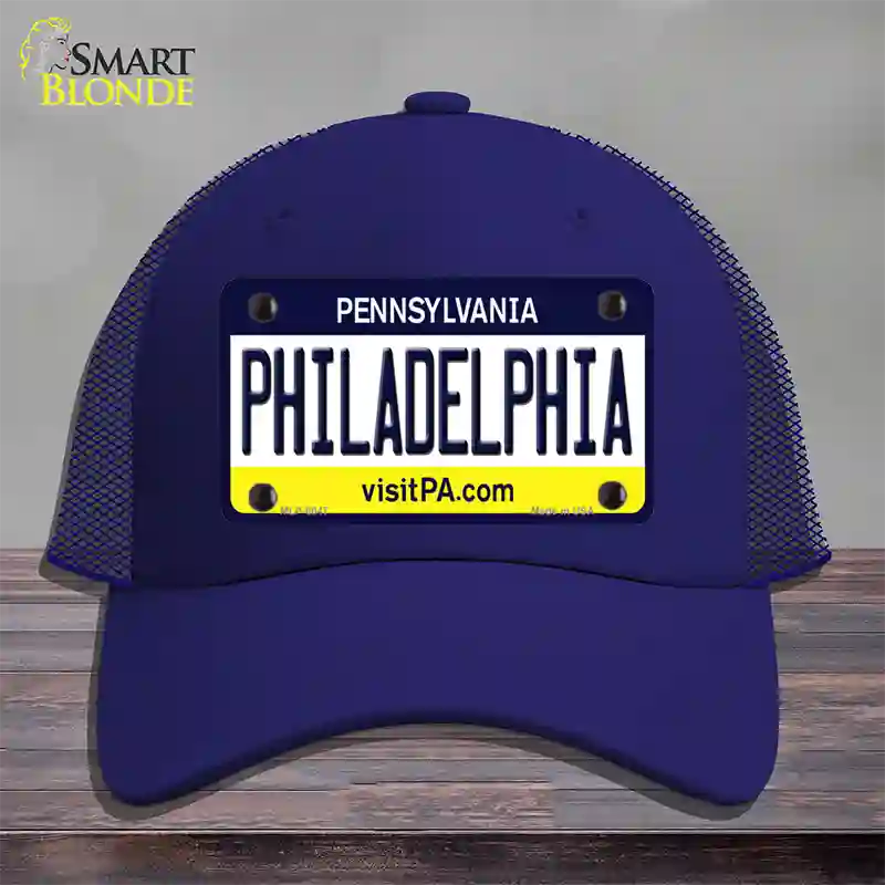 Philadelphia Pennsylvania State Novelty License Plate Hat Mesh / Royal Blue