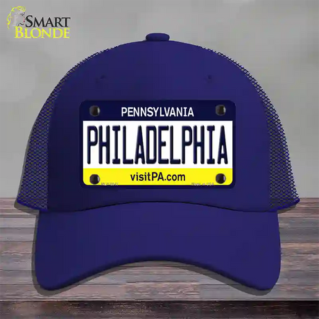 Philadelphia Pennsylvania State Novelty License Plate Hat Mesh / Royal Blue