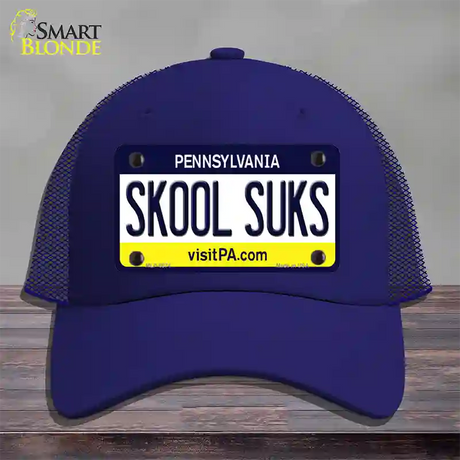 Skool Suks Pennsylvania State Novelty License Plate Hat Mesh / Royal Blue
