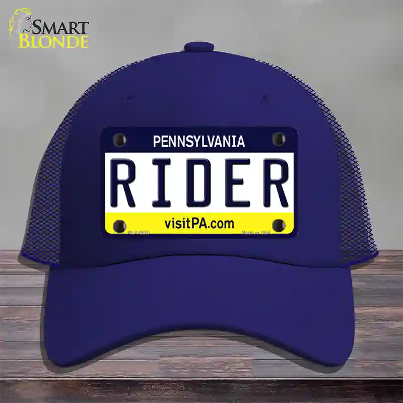 Rider Pennsylvania State Novelty License Plate Hat Mesh / Royal Blue