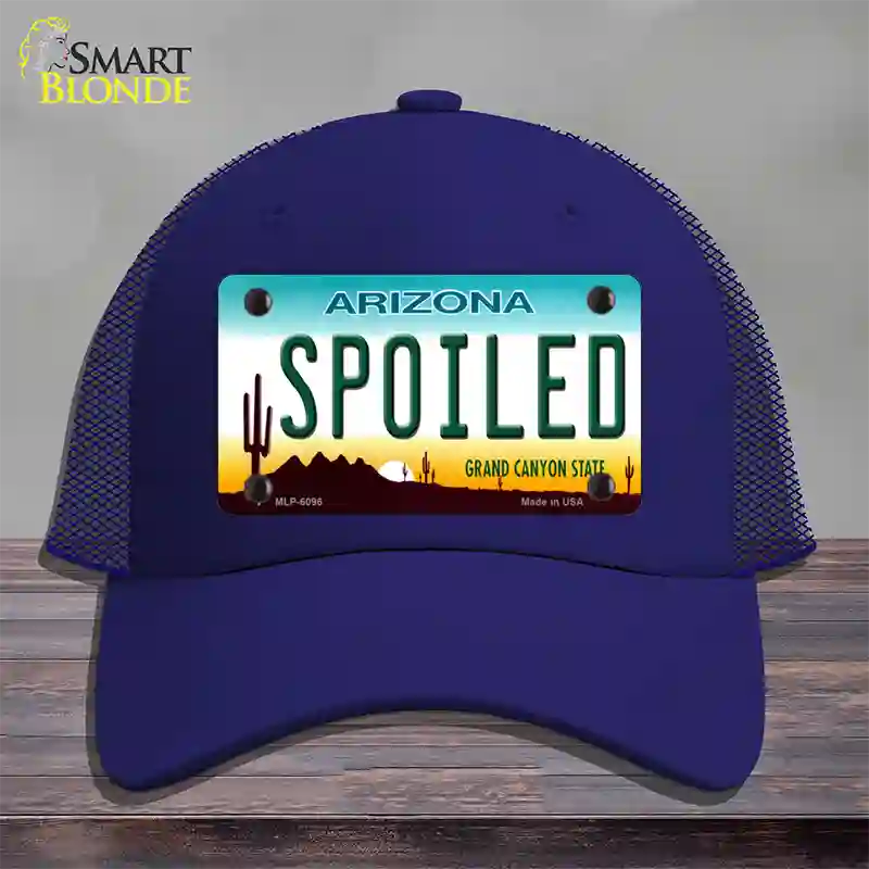 Arizona Spoiled Novelty License Plate Hat Mesh / Royal Blue