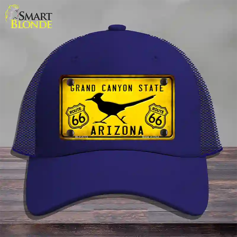 Arizona Grand Canyon With Route 66 Novelty License Plate Hat Mesh / Royal Blue