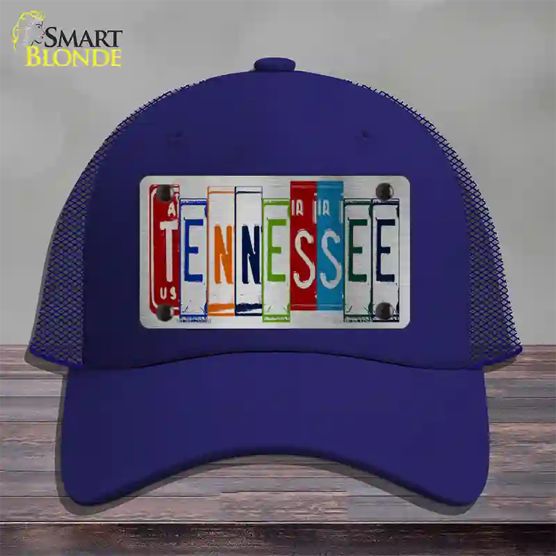Tennessee License Plate Art Novelty License Plate Hat Mesh / Royal Blue