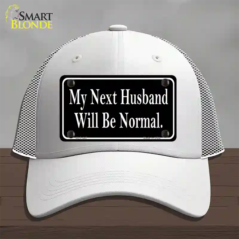 My Next Husband Novelty License Plate Hat Mesh / White