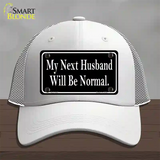 My Next Husband Novelty License Plate Hat Mesh / White