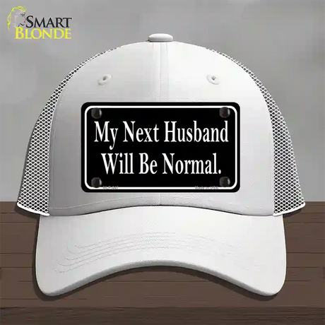 My Next Husband Novelty License Plate Hat Mesh / White
