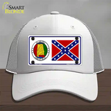 Confederate Flag Alabama Seal Novelty License Plate Hat Mesh / White