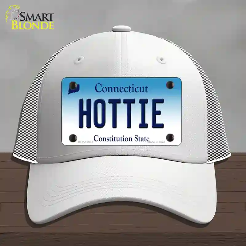 Hottie Connecticut Novelty License Plate Hat Mesh / White