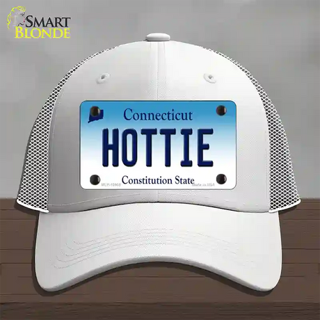 Hottie Connecticut Novelty License Plate Hat Mesh / White