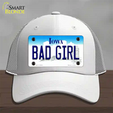 Bad Girl Iowa Novelty License Plate Hat Mesh / White