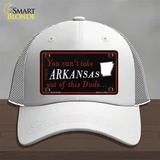 Arkansas Dude Novelty License Plate Hat Mesh / White