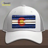 Colorado Corrugated Flag Novelty License Plate Hat Mesh White