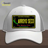 Arroyo Seco Black New Mexico Novelty License Plate Hat Mesh / White