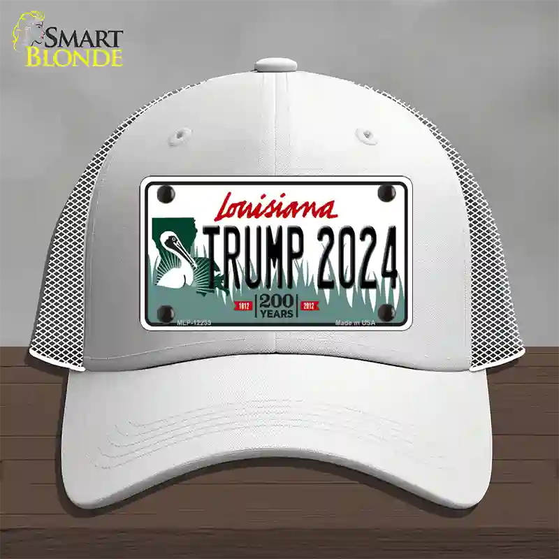 Trump 2024 Louisiana Novelty License Plate Hat Mesh / White