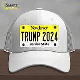 Trump 2024 New Jersey Novelty License Plate Hat Mesh / White
