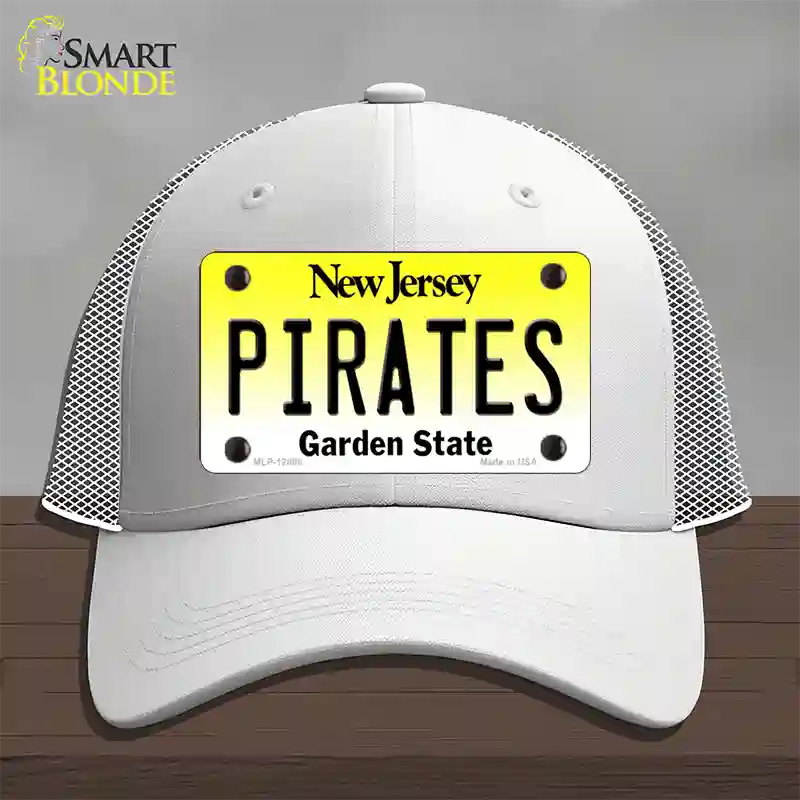 Pirates Novelty License Plate Hat Mesh / White
