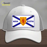 Nova Scotia Flag Novelty License Plate Hat Mesh / White