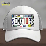 Senators Strip Art Novelty License Plate Hat Tag Mesh White