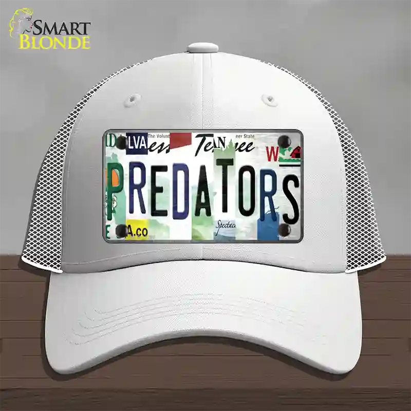 Predators Strip Art Novelty License Plate Hat Tag Mesh White