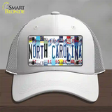 North Carolina Strip Art Novelty License Plate Hat Tag Mesh White